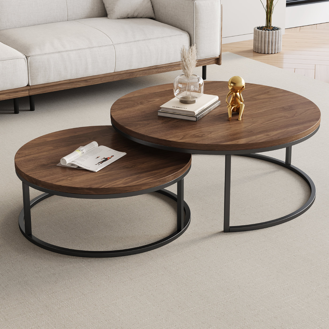 17 Stories Lansdowne Wood Top Nesting Coffee Table & Reviews | Wayfair